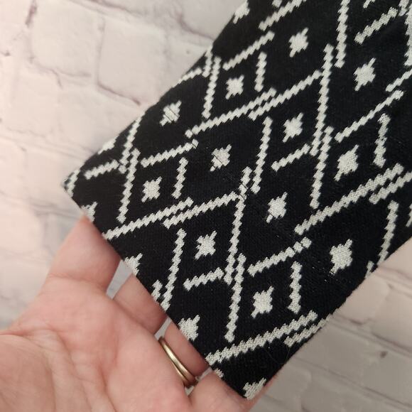 J. Jill Black & White Argyle Pullover Jersey Sweater Women's Petite S - Picture 8 of 9